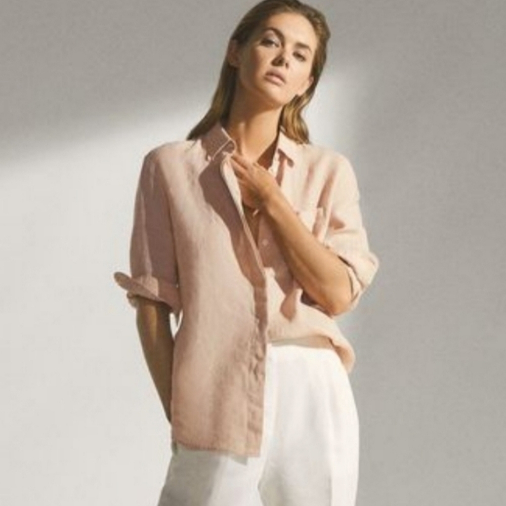 Reiss Campbell linen button down shirt New With Tags